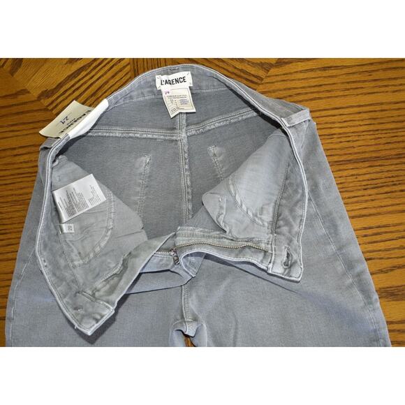 B0 NEW L'AGENCE Light Gray Distressed High Rise Skinny Jeans Size 29 - Picture 5 of 7